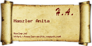 Haszler Anita névjegykártya